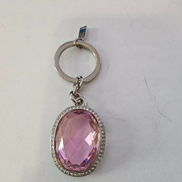 Coach large pink stone keyring keychain key fob NWOT - Picture 1 of 3